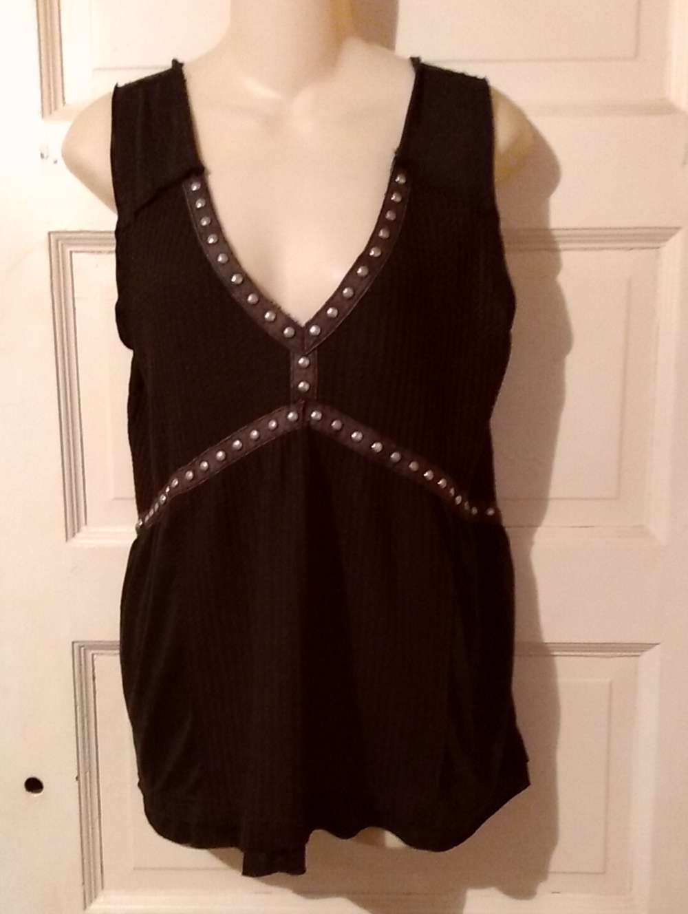 Pol Black Shabby Chic Goth Dark Academia Studded Tank Camisole